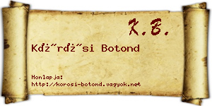 Kőrösi Botond névjegykártya